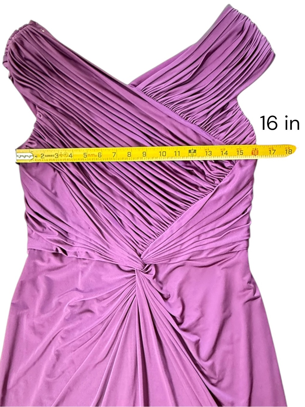 Tadashi Shoji Sleeveless Sheath Dress Women XL Purple Pleated Ruched Twist - Picture 7 of 13